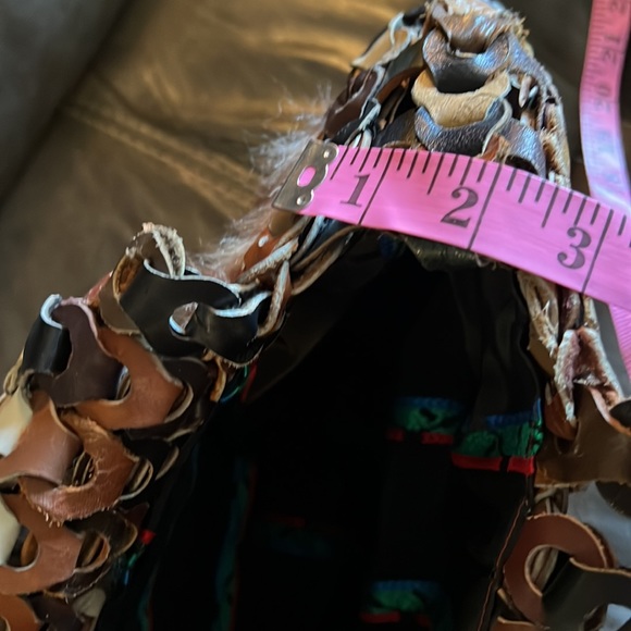 Vintage 70's chain leather and hide tote - Picture 9 of 9